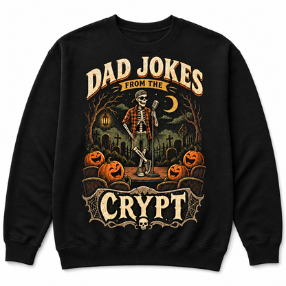 Dad Jokes From the Crypt Halloween Skeleton Shirt